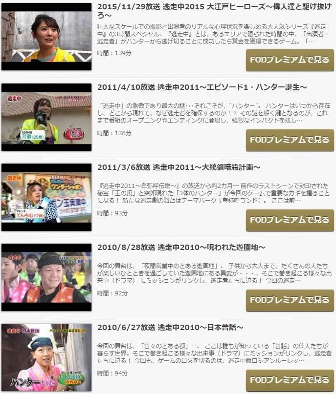 逃走中 の動画を無料で見る裏ワザ 朝比奈彩 あばれる君 再放送 見逃し配信 バラエティフル視聴 動画インフォ